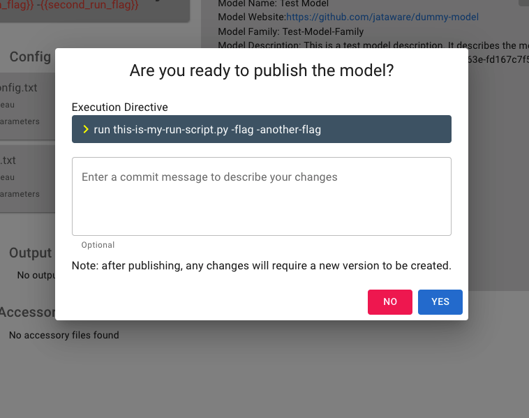 Publish Dialog